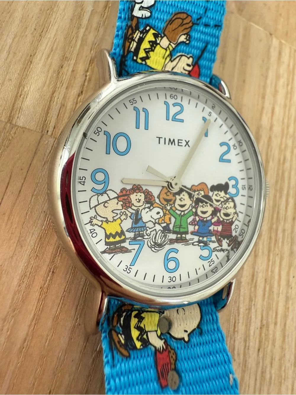 Timex peanuts weekender blue nylon strap watch NEW BATTERY